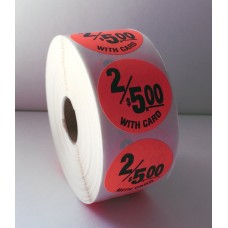 2/$5.00 w/card - 1.5" Red Label Roll